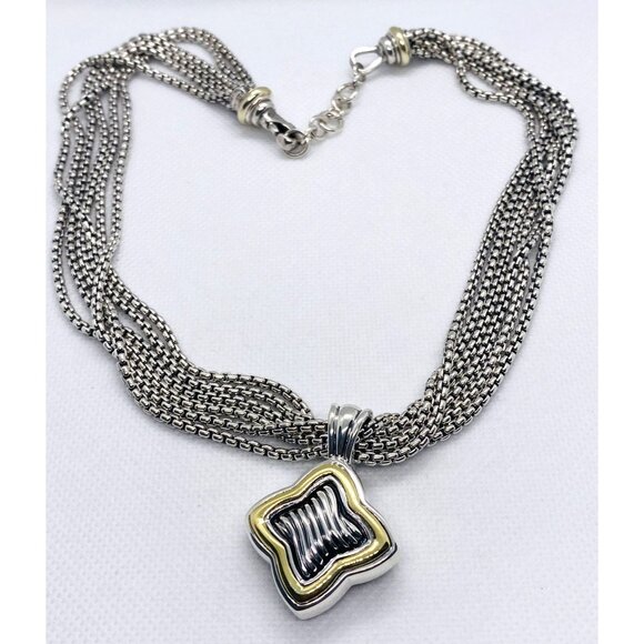 David Yurman 6 Strand & Quatrefoil Enhancer 925 585 - Picture 2 of 13